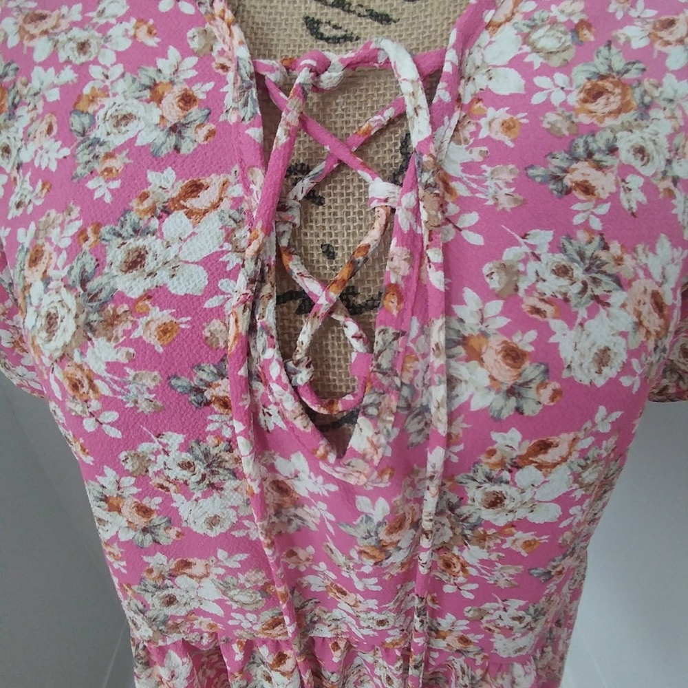 Womens Floral Boho Tunic--Large